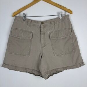 J. Crew Women's Tan Cargo Shorts 100% Cotton Size 12 Utility Pockets Casual